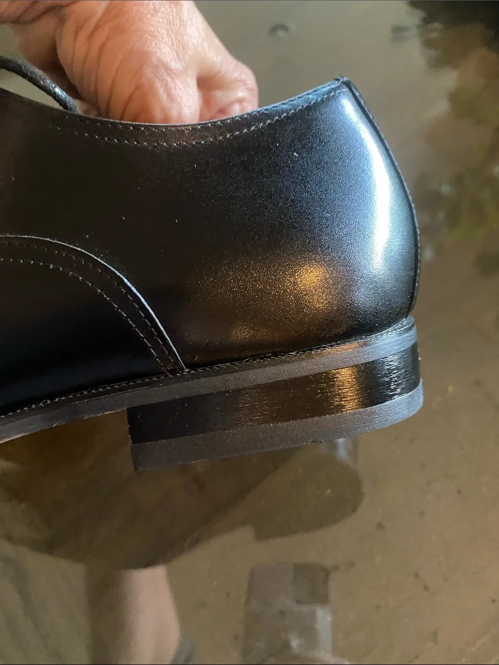 Florsheim Black Leather Cap-Toe Derby Oxfords
